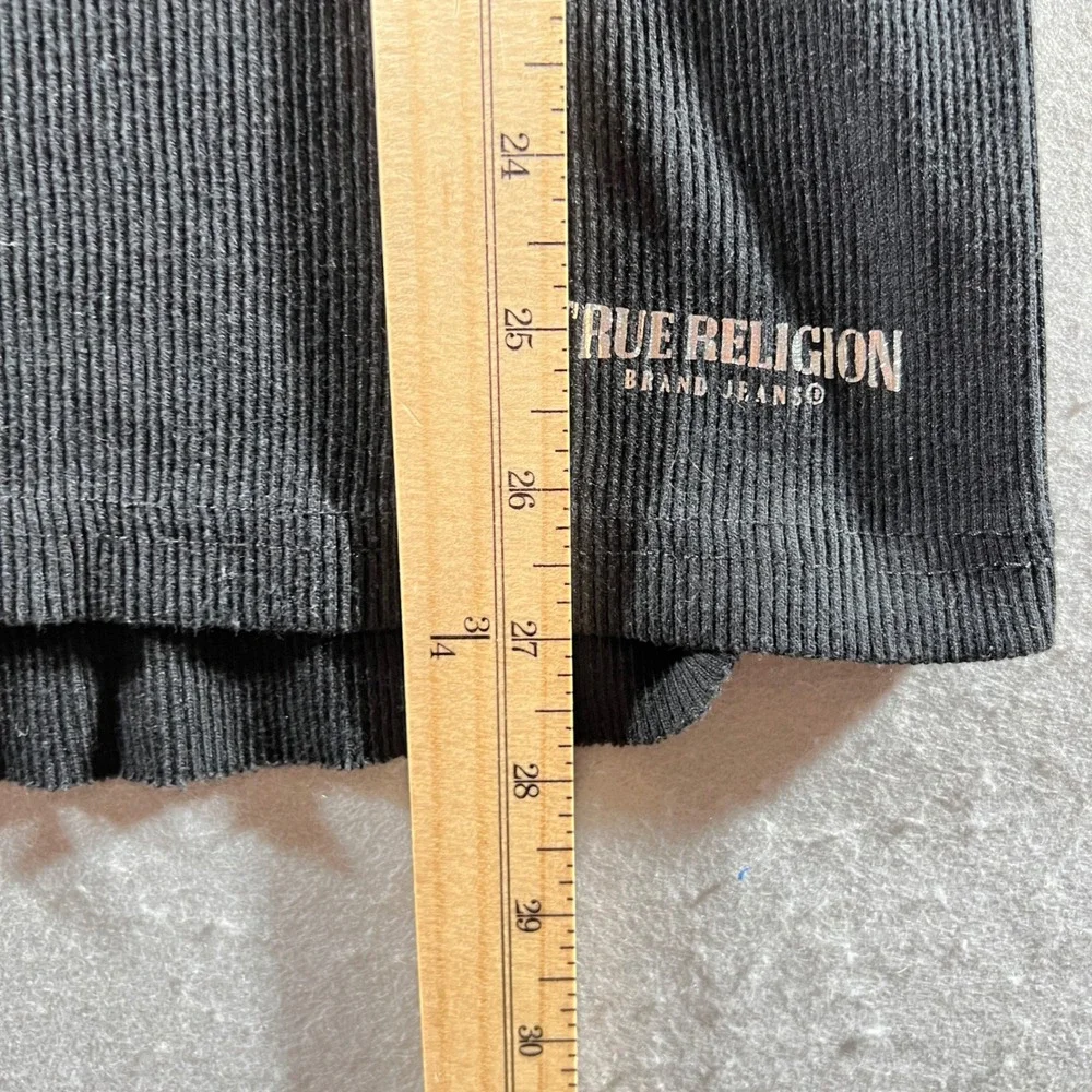 855‎ | True Religion Ribbed Racerback Logo Graphic Tank Top Black Mens 2XL